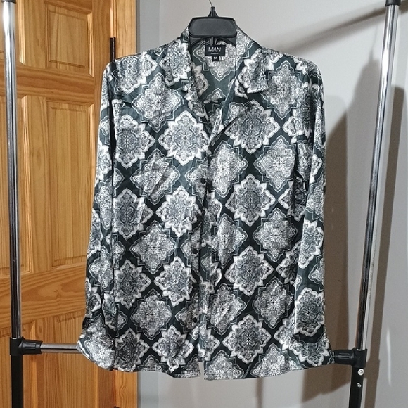 Boohoo Black and White Paisley Shirt - Picture 1 of 5